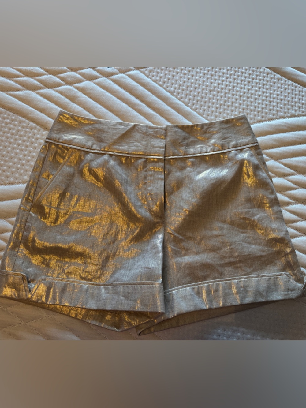 Magaschoni Khaki/Golf Metallic  Cuffed Shorts